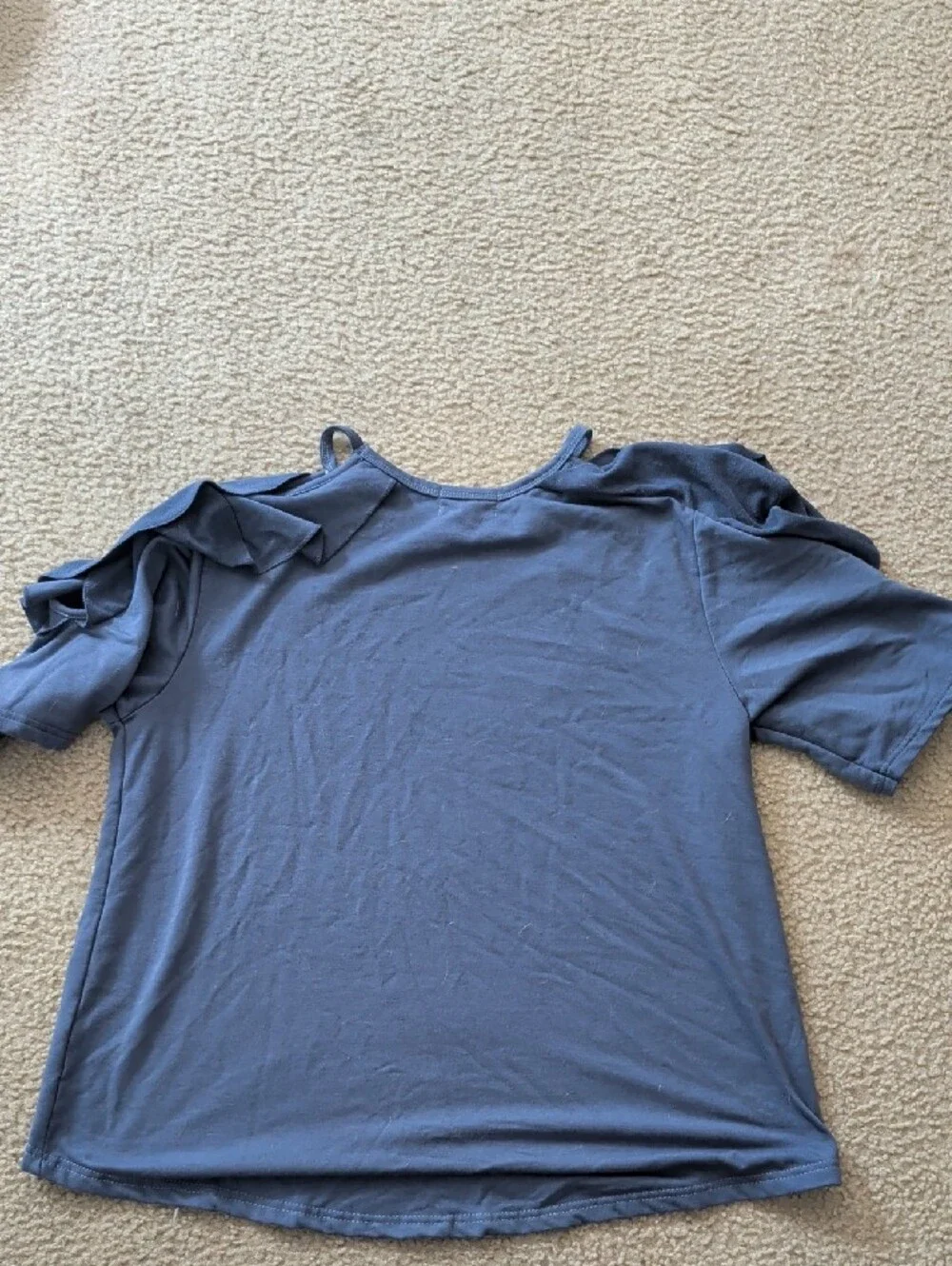Casual Slate Blue Women’s Short Sleeve Tee Dress - Picture 4 of 5